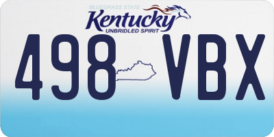 KY license plate 498VBX
