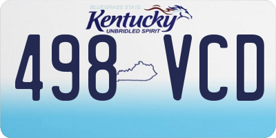KY license plate 498VCD