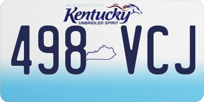 KY license plate 498VCJ