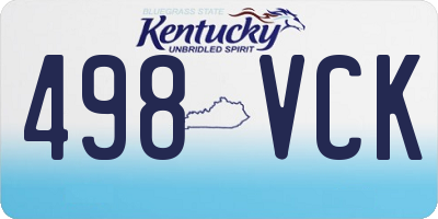 KY license plate 498VCK