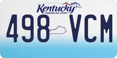 KY license plate 498VCM