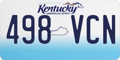KY license plate 498VCN