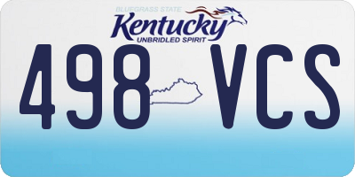 KY license plate 498VCS