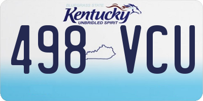 KY license plate 498VCU