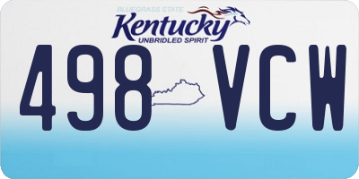 KY license plate 498VCW