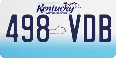 KY license plate 498VDB