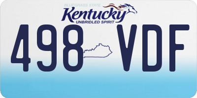 KY license plate 498VDF