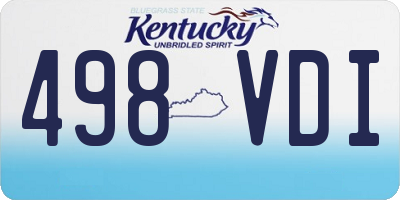 KY license plate 498VDI