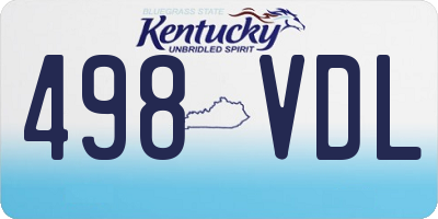 KY license plate 498VDL