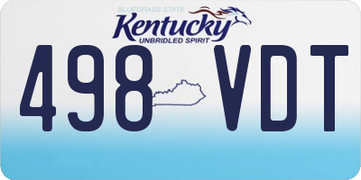 KY license plate 498VDT