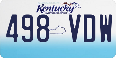 KY license plate 498VDW
