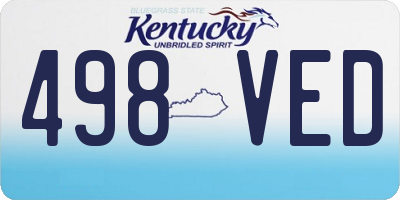 KY license plate 498VED