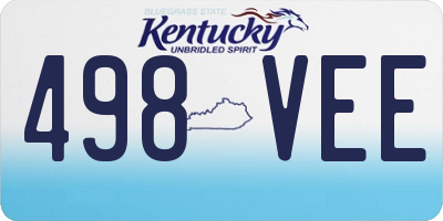 KY license plate 498VEE