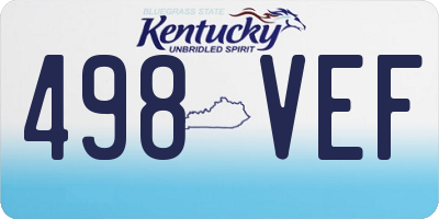 KY license plate 498VEF