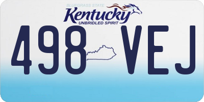 KY license plate 498VEJ