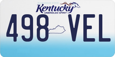 KY license plate 498VEL