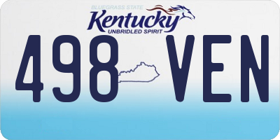 KY license plate 498VEN