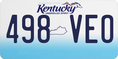KY license plate 498VEO