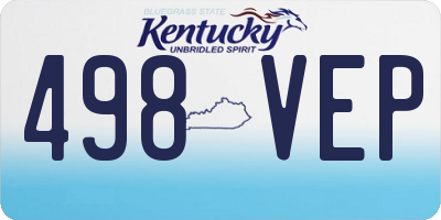 KY license plate 498VEP
