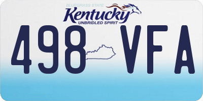 KY license plate 498VFA