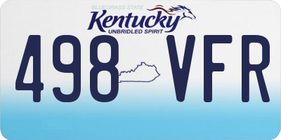 KY license plate 498VFR