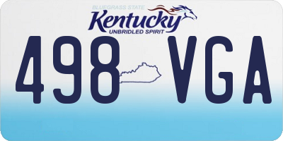 KY license plate 498VGA