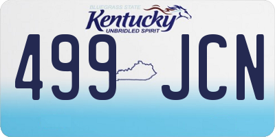 KY license plate 499JCN