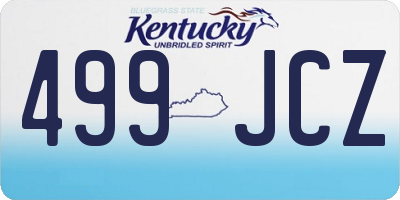 KY license plate 499JCZ