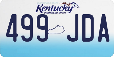 KY license plate 499JDA