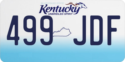 KY license plate 499JDF