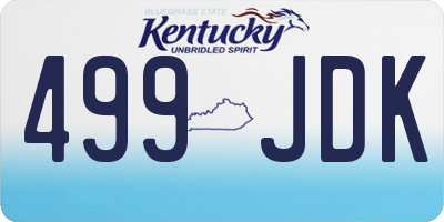 KY license plate 499JDK