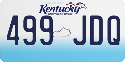 KY license plate 499JDQ