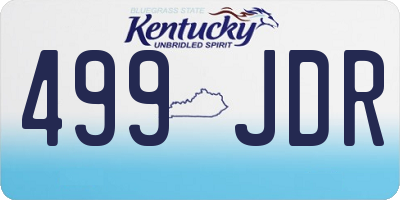 KY license plate 499JDR