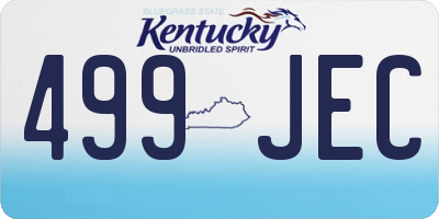 KY license plate 499JEC