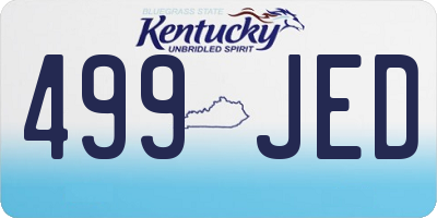 KY license plate 499JED