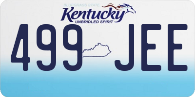 KY license plate 499JEE