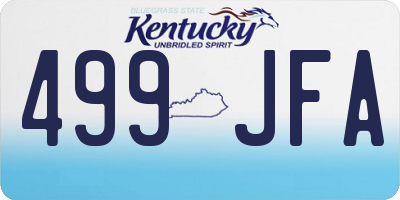 KY license plate 499JFA