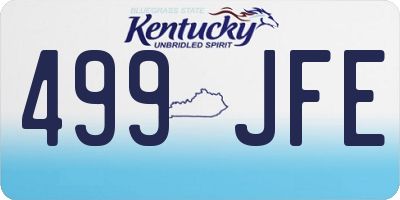 KY license plate 499JFE