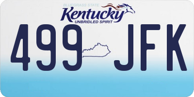 KY license plate 499JFK