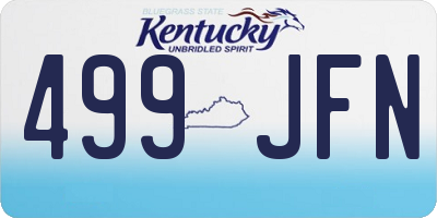 KY license plate 499JFN