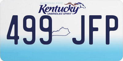 KY license plate 499JFP