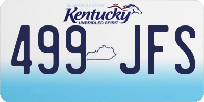 KY license plate 499JFS