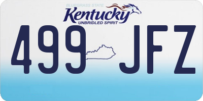 KY license plate 499JFZ
