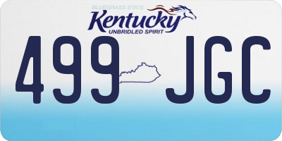 KY license plate 499JGC