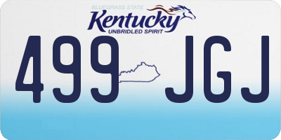 KY license plate 499JGJ