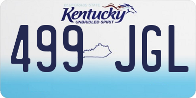 KY license plate 499JGL