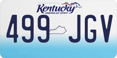 KY license plate 499JGV