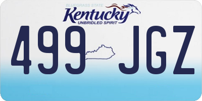 KY license plate 499JGZ