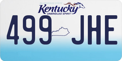 KY license plate 499JHE