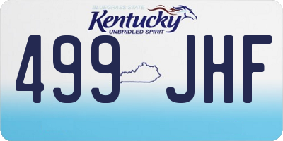 KY license plate 499JHF